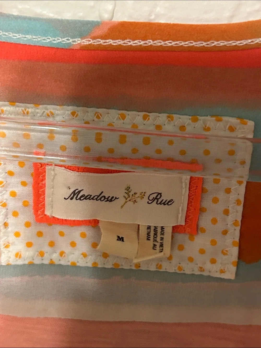 🧩Meadow Rue Anthropologie Orange Striped sleeveless Tank Top size M GUC